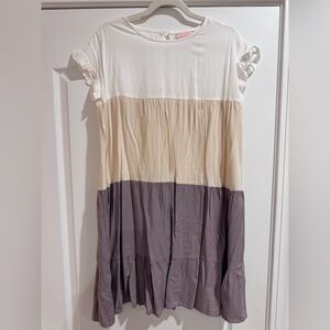 Colorblock Ruffle Sleeve Dress, C+D+M dress, size small